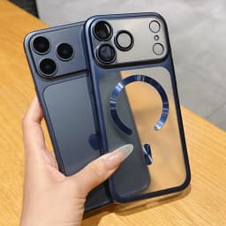 Luxury Matte Plating for Magsafe Case for iPhone 18 17 Pro Max 16 15 Hard Shockproof Lens Film Translucent Cover for iPhone Air