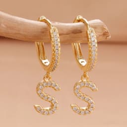 Nidin Hot Sale Initial A-Z Letters Mini Small Hoop Earrings Gold Color Zircon Jewelry Alphabet Fashion Christmas New Year Gift