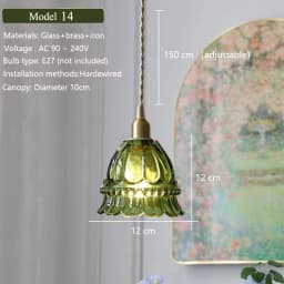 Multi-Style Nordic Pendant Lamp Green Glass Ceiling Lighting Kitchen Island Hand Brass Hanging Light Fixtures for Dining Room