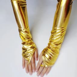 Women Multiple Colors Lacquer Leather Hook Finger Long Gloves Cosplay Nightclub Pole Dance Stage Performance Sexy Mittens