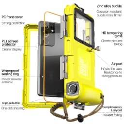 Multi-Functional, Durable, Waterproof, 15m/50ft, Universal 6.9 Inch Waterproof Phone Case, IP68, Professional Diving Photography