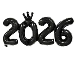 2026 Crown Number Foil Balloons, Happy New Year Eve Party Decorations, Photo Booth Props & Christmas Home Decor Supplies