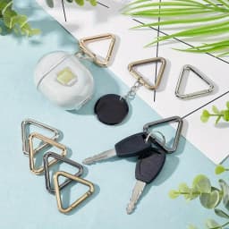 5pcs Triangle Key Ring, Spring Snap Clip Hook Trigger Keychain Kettle Buckle for Bags Purses