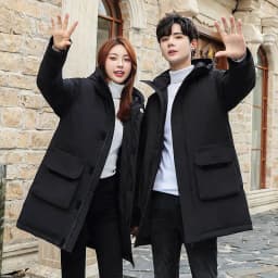 Men Mid Length Workwear Down Parkas Men Couple Fashion Down Parkas Men White Duck Down Casual Warm Winter New Stylish Parkas