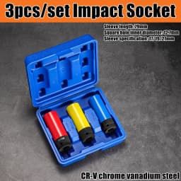 1/2 Inch Drive Wheel Protector Impact Socket Thin Wall Deep Impact Socket Set Plastic Sleeve Lug Nut 17mm, 19mm, 21mm, 22mm