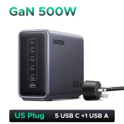 【WORLD FIRST】UGREEN 500W GaN Charger PD 3.1 240W Max Single Port 6 IN 1 Desktop Charging Station For MacBook Laptop iPad iPhone