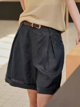 [LANMREM] Korean Version Linen Shorts For Women Solid High Waist Wide Leg Pants Loose Sun Protection Clothing 2025 Summer New