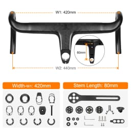 TOSEEK Carbon Handlebar Road Carbon Handlebar T700 Carbon Integrated Handlebar Di2 Bicycle Accessories Carbon Drop Bar