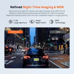 70mai M310 Plus 2K 1440P Dash Cam 143°FOV f/1.55 Large Aperture Smart Voice Control 24H Parking Guard Night Vision Car Camera