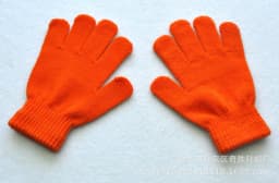 Winter 4-11 Year Old Children's Writing Cold-proof Warm Gloves Solid Color Knitted Wool Acrylic Full-finger Split-finger Gloves