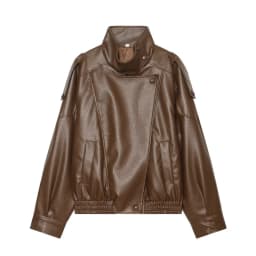 Women's Jacket 2026 Autunm New Black Long Sleeve Pebble Faux Leather Jacket Motorcycle Style Personality Fashion