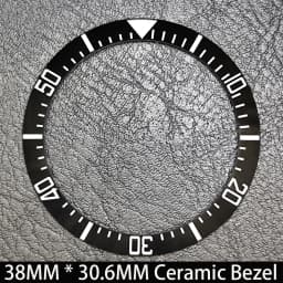 Sloping 38mm * 30.6mm Ceramic/Aluminum Blue Luminous Bezel GMT and Diving Watch Insert Fit for 40mm Watch Case Replacement Watch
