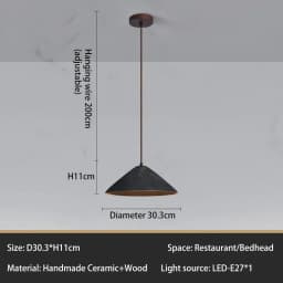 Classical Ceramic Pendant Light Coffee Shop Light Shop Lighting Tea Room Bar Table Lamp Retro LED Wooden Small Chandelier