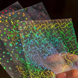 6pc Sparkling Laser Film Stickers - Love Laser Transparent Stickers - DIY Photo Mobile Sticker Decoration Scrapbook