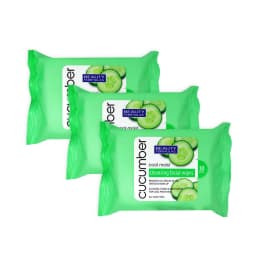 Beauty Formulas Cucumber Cleansing Facial Wipes 30 Pack, Refreshing Makeup Remover for All Skin Types