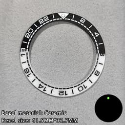 41.5mm Sloping Ceramic/Aluminum Luminous Bezel Insert For 43mm Case Watch Accessories Inner Diameter 32.7mm Bezel Accessories