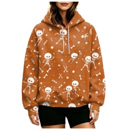Women Fall And Winter Hoodie With Pet Pouch Oversized Pocket Colorful Halloween Print Sweatshirt Women Sweater Zipper Pockets
