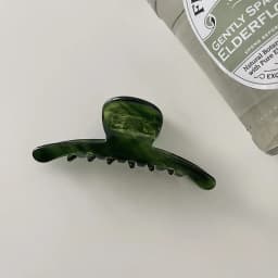High-quality green twill acetate grab clip gentle back of the head shark clip bath clip hairpin headwear