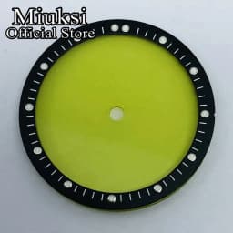 Miuksi 28.5mm black blue white transparent dial plastic movement bezel fit NH35 NH36 NH38 NH39 NH70 NH72 movement