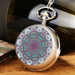 Silver Vintage Quartz Pocket Watch Rotable Hearts Patterns Full Hunter Necklace Pendant Pocket Clock Men Women New Arrival 2022