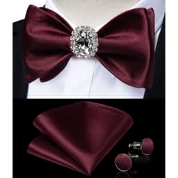 Classic White Selr-tie Bowtie with Ring Pocket Square Cufflinks Set Fashion Solid Men's Bow Tie for Wedding Groom Business Knots