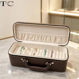 Large Capacity Bracelets Storage Case Leather Fabric Jewelry Box Bangle Organizer Business Jewelry Packaging