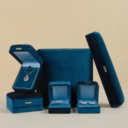 High End Rounded Edge Velvet Jewelry Storage Box with Multi Compartments for Earrings Rings Bracelets Necklaces Organizer Gift