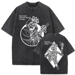 Forward Observations Group Vintage Washed T-shirt Skeleton Graphic T Shirts Men Women Fashion Oversized T-shirts Male Streetwear