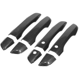 For Honda Civic 10th Gen 2016-2021 Car Carbon Fiber Style Black Exterior Door Handle Moulding Cover Trim W/Keyless Entry LHD