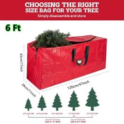 Christmas Tree Storage Bag, Fits 4FT to 9FT Artificial Trees, Waterproof Xmas Storage Box with Durable Handles