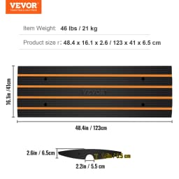 SucceBuy 1/2/3 Packs Cable Protector Ramp Curb Rubber Driveway Threshold Bridge Expandable Ramp for Loading Dock Garage Sidewalk