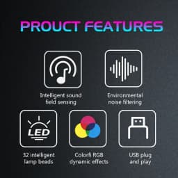RGB Voice Control Synchronous Rhythm Light Internet Popular Colorful Music Ambient Light Car Desktop Induction Creative Led Pick