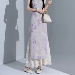 Non- Static Embroidered Lace Base Pant High Waist Long Pants Polyester Cotton Blend Comfortable Stretchy Skirt