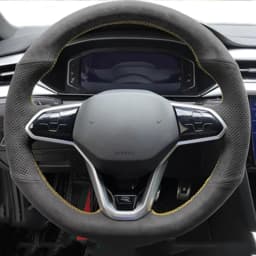 Car Steering Wheel Cover Customized Non-Slip Suede Braid For Volkswagen VW Atlas Golf 8 Mk8 Jetta Sharan Passat B9 Tiguan