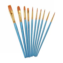 Professional Acrylic Paint Brush Set 10pcs Nylon Hair Brushes for All Purpose Oil Watercolor Painting Artist
