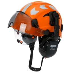 Safety Helmet With Visors Built In Goggles Earmuff Noise Reduction Stickers For Engineer ABS Hard Hat ANSI Industrial Work Cap