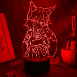 Anime The Helpful Fox Senko San 3D LED Neon Nightlight Birthday Gift for Friend Otaku Bedroom Decor Manga No Senko San Lava Lamp