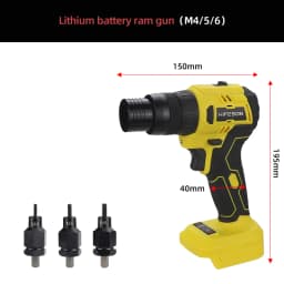 HIFESON Electric Rivet Gun Rechargeable Automatic Rivet Nut Gun Riveting Tool Nut Head M3-M10 Without Battery