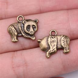 10cs Cute Animal Panda Bear Charms Pendants Antique Jewelry Making DIY Handmade Craft Pendant