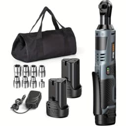 TaskStar 12V 3/8' Electric Ratchet Wrench Set W/ 2.0Ah Battery Rechargeable Angle Wrench 40Nm Disassembly Nut Car Repair Tool