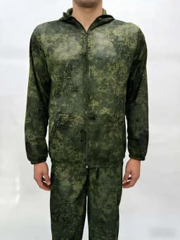 NEW Mesh Camo Suit Hooded Zip Front Breathable Elastic Waistband Training Hunting Apparel Men Kids Trainning Tactical Uniform