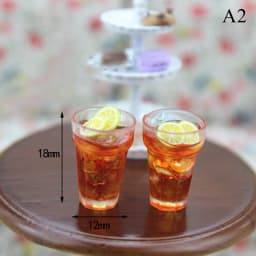 1/2pcs Drink Ice Cream Cups Cocktail Glass Model Pretend Play Mini Food Fit Play House Toy Doll Accessories Dollhouse Miniature