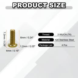 4/10/20pcs Pocket Clip Screws T6 Torx Head 2-56UCN 3.5/4.5/6/7.2mm Thread Length Folding Knife Fasteners for Blade Fixing