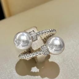 Huitan Aesthetic Flower Adjustable Finger Ring Female Brilliant Zirconia Jewelry for Engagement Ceremony Delicate Accessories