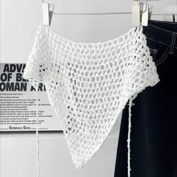 Ins Style Sequined Hollow Knitted Triangle Scarf Women Summer Travel Photo Atmosphere Versatile Casual Y2K Beanies Headband