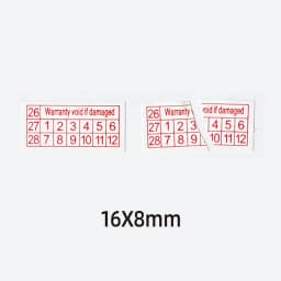 200pcs new 26/27/28 year Red Blue Black rectangular fragile label 16X8mm product seal warranty Tear invalid sticker