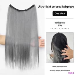 Synthetic Colored Highlighting Clip-in Hair Extensions Long Straight Ear-hanging Dyeing Wig Piece Color Thin Seamless Fake Hair