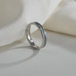 2022 New 4mm Women's Stainless Steel Wedding Ring Opal Meteorite Abalone Shell Ring Jewelry for Women's