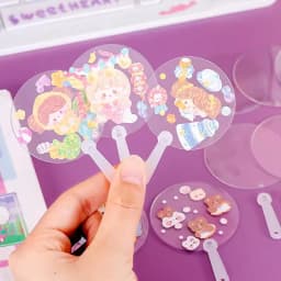 5Pcs Plastics Transparent Blank Fan Children DIY Stage Performance Hand Fan Decor For DIY Craft Make Hand Graffiti Fan