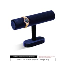 Yinbeini Velvet Bangle Bracelet Watch Display Stand T-shape Jewelry Display Stand Shop Window Showcase Props TB001